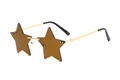 Frameless star shaped sunglasses with brown ocean lenses and slim gold metal temples - Gold Frame Tea Lens