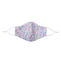 Waschbare Mode-Maske mit bunten Pailletten im geometrischen Muster und verstellbaren Schlaufen - Kinder / Weiß