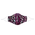 Sparkly sequin face mask featuring rose pink and mint green geometric triangle patterns - Rose Purple Iridescent