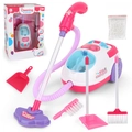 Detailed cleaning toy set with toy vacuum cleaner, brush, and dustpan for kids - 0851# Pink Vacuum Playset