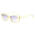 Y2K square sunglasses with transparent yellow resin frame and gradient purple lenses - Light Yellow Frame Gradient Grey Lenses