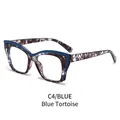 Chic blue tortoiseshell TR90 cat eye glasses frames with blue color-blocking design - Blue Hawksbill Frame