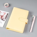 Pastel yellow PU leather loose-leaf notebook with magnetic buckle closure - A6 No Inner Pages / Yellow