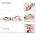 Elegant pink marble cellulose acetate bow hair clip for women with detailed size measurements - Multi-color 1