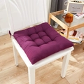 Purple square chair cushion with nine-hole quilting and ties for secure seat attachment - [Square] Dark Purple