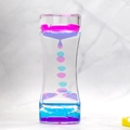 Pink and blue liquid motion hourglass timer with a spinning windmill on marble background - SY05 Small Two-tone Blue Pink