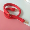 Bandoulière réglable en cuir PU rouge avec boucles en métal doré pour sacs à main - Crochet Doré / Rouge