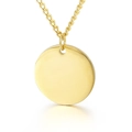 Minimalist round disc pendant necklace in gold finish with a polished metal surface - Gold (KN112525-Z)