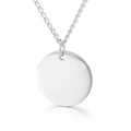 Minimalist silver round disk pendant necklace with polished metal surface for women - Steel Color (KN112524-Z)