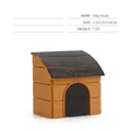 Miniature yellow dog house with brown roof for farm landscape and DIY sand table dioramas - Miniature Dog House