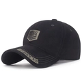 Gorra de béisbol negra de algodón con bordado de escudo U.S. Army y texto en visera - Negro