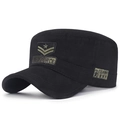Black cotton cadet cap with Air Force embroidery for men and women outdoors - Adjustable / Black
