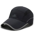 Dunkelgraue schnelltrocknende Baseballkappe mit atmungsaktivem Mesh und Reflexstreifen - Verstellbar / Dunkelgrau