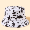 Cappello da pescatore con motivo a mucca bianco per uomo e donna con tesa rinforzata - M (56-58cm) / Bianco