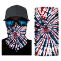 Red, white and blue tie-dye seamless magic headwear for outdoor sports and skiing - S261 Red White Blue Tie Dye