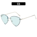 Lunettes de soleil sans monture hip hop avec verres bleu clair et branches en argent - Monture Argent Verre Bleu (C6)