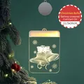 LED acrylic Christmas bell pendant warm white light snowflake decor 11.5x16cm - Christmas Bell / Battery Steady Mode