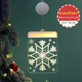 Warm glow LED snowflake suction cup light for festive window and Christmas tree decor - Christmas Snow / Battery Steady Mode