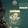 Luminous LED Christmas snowman hanging light with battery box, 11.5x16cm festive decor - Snowman / Battery Steady Mode