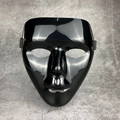 Masque de danse hip-hop noir brillant en PVC avec sangles de tête élastiques réglables - Noir Pur