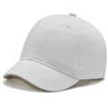 Short brim baseball cap in pure white cotton canvas with six-panel structure - Plain Style / White