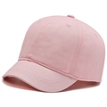 Pink short brim baseball cap in comfortable cotton twill fabric for casual wear - Plain Style / Pink