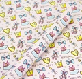 Pink cartoon princess gift wrapping paper with ballet shoes and Happy Birthday patterns - Pink Dress / 50x70cm