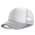 Two-tone trucker hat with white front and grey mesh back and brim for sun protection - Light Grey White