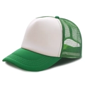 Classic green and white trucker hat with breathable mesh and foam front panel - Green White Green Mesh