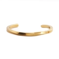 Bracciale rigido aperto a spirale in acciaio inossidabile dorato lucido dal look minimal - Acciaio Inossidabile a C Intrecciato Oro