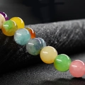 Polished 10mm colorful agate round loose beads for DIY jewelry making and bracelets - Multicolor