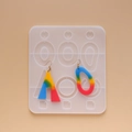 Macro shot of geometric silicone earring molds with colorful resin drop pendants - Earring Pendant V-Shape Geometric Mold