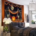 Halloween tapestry with grim reaper and pumpkins for dormitory wall decor - 150x180cm / Halloween Horror Night