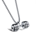 Collana con ciondolo a manubrio in acciaio inossidabile argento con catena quadrata - Con catena a scatola da 4mm*60cm / Argento (Con catena da 60cm)