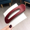 Matte red large hair clip hair accessory on card holder for women hair styling - Burgundy
