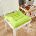 Thick tufted square chair cushion in bright green with secure ties for dining and office - [Square] Fruit Green