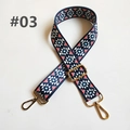 Close-up of geometric ethnic strap with gold metal hooks and adjustable buckle design - Navy Red White Ethnic Geometric Totem (3)
