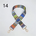 Adjustable woven colorful geometric pattern shoulder strap with gold metal lobster clasps - Style 14 (Multicolor Rhombus Geometric)
