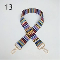 Adjustable woven strap with bohemian geometric pattern and gold swivel hooks for bags - Style 13 (Multicolor Geometric Pattern)