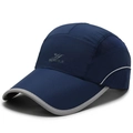 Dunkelblaue schnelltrocknende Baseballkappe mit Mesh und reflektierendem Rand - Verstellbar / Marineblau