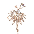 Elegante spilla ballerina in oro rosa con strass scintillanti e fiore di cristallo colorato - Fiore traforato