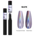 Holographic nail cushion pen model BJ175 showing laser effects on black and clear bases - Holographic Laser Silver (BJ175)