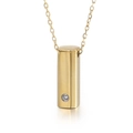 Elegant gold cylinder pendant necklace featuring a small sparkling diamond accent - Hexagonal Pillar Pendant (KN111796-KFC) / Gold