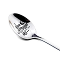 Stainless steel spoon featuring I love you Bigger than the sky engraving and star motifs - Bigger Than The Sky Style (3102.1)