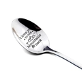 Stainless steel spoon engraved with 'I love you TO THE Mountains & back' and mountain art - Mountains and back Style (3102.2)