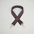 Ethnic style embroidered replacement shoulder strap for bags with golden metal clasps - Dandelion Gold Buckle