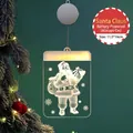 LED Santa Claus acrylic suction cup light for Christmas tree decoration 11.5x16cm - Santa Claus / Battery Steady Mode