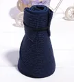 Visera de sol plegable en paja azul marino con correa elástica para fácil transporte - Niño (53-55CM) / Azul Marino