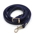 Adjustable navy blue PU leather handbag strap with gold swivel lobster clasps and buckles - Dark Blue (Gold Clasp)