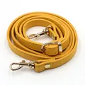 Adjustable yellow PU leather shoulder strap with silver lobster clasps for handbags - Yellow (Gold Clasp)